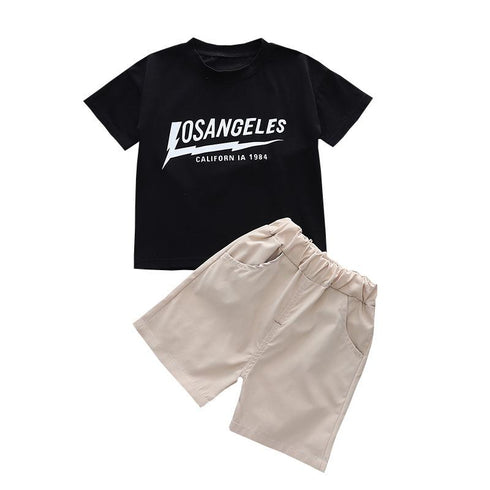 Boys summer suit short sleeve casual pants two-piece set